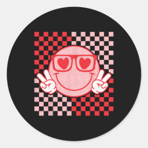 Sticker Rond Douces Vibrations de la Saint-Valentin Sourire Vis