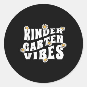Sticker Rond Douces Vibrations de Maternelle Retour à l'École É