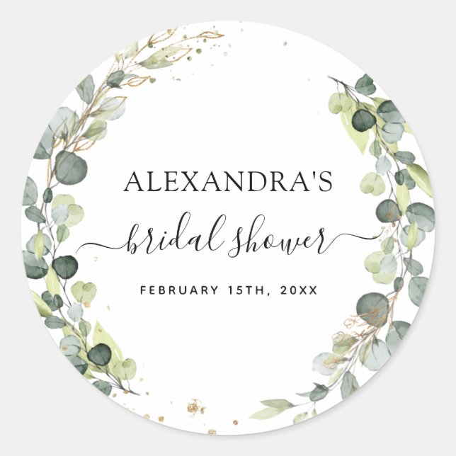 Sticker Rond Douceur de mariage Eucalyptus Verdure Succulente (Devant)