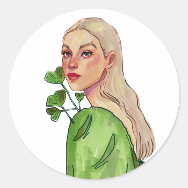 Sticker Rond Douceur florale (Devant)