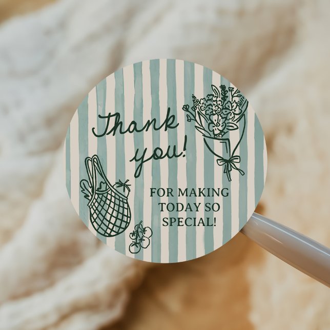 Sticker Rond Douceur Fraîche du Marché Mariage Fait Main (Créateur téléchargé)