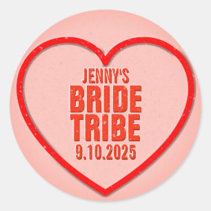 Sticker Rond Douceur Mariée Personnalisée Tribu de la Mariée