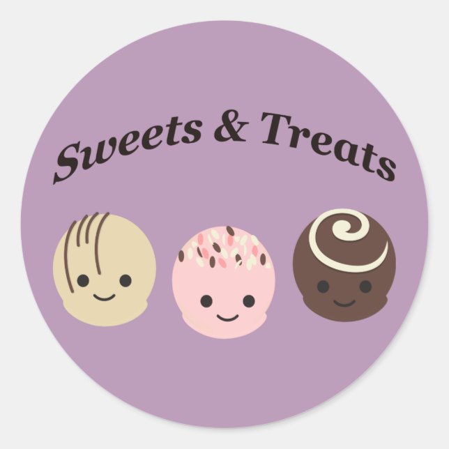 Sticker Rond Douceurs et friandises ! Chocolat (Devant)
