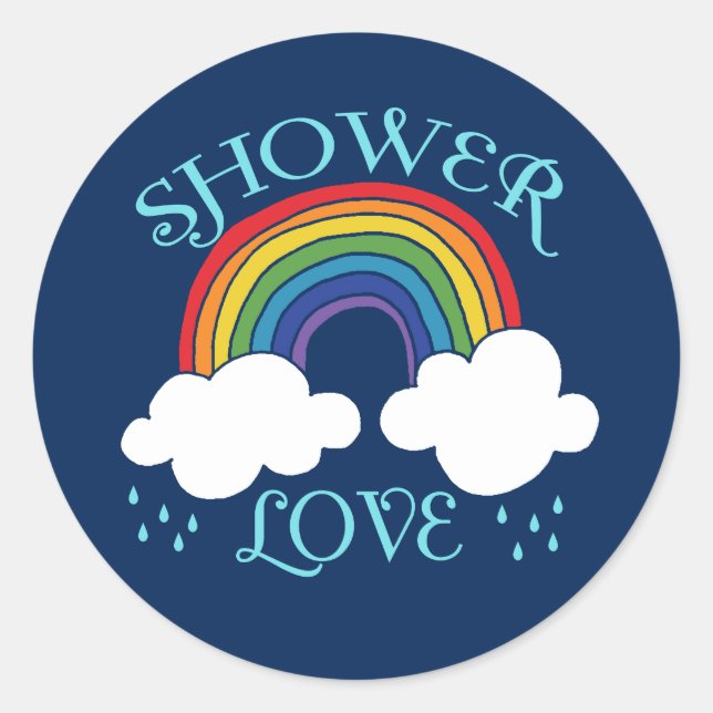 Sticker Rond Douche Amour Arc-en-ciel (Devant)