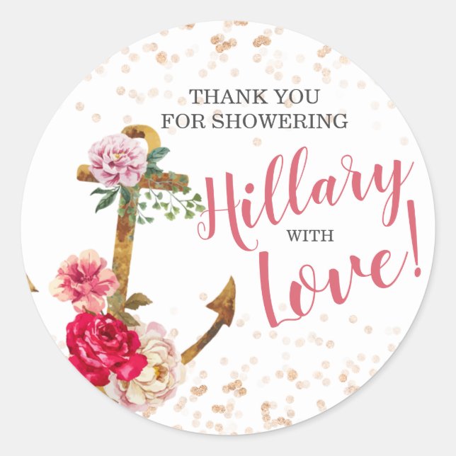 Sticker Rond Douche nautique | Ancre Shower|faveurs (Devant)