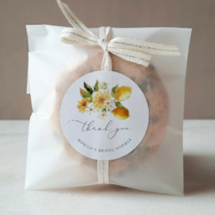 Sticker Rond Douche nuptiale au citron moderne