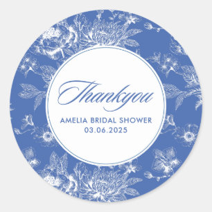 Sticker Rond Douche nuptiale bleu