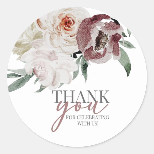 Sticker Rond douche nuptiale, mariée florale, mariée à (Devant)