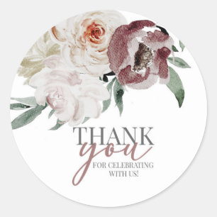 Sticker Rond douche nuptiale, mariée florale, mariée à