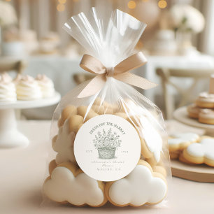 Sticker Rond Douche vintage Floral Market