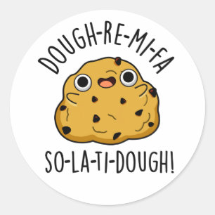 Sticker Rond Dough-Re-Mi Drôle Musique Dough Pun