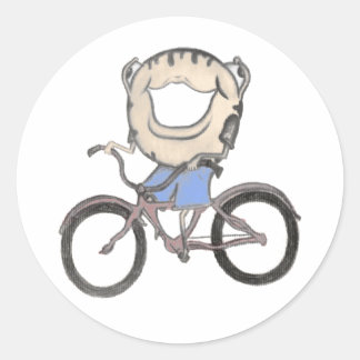 Sticker Rond Doughnut en vélo