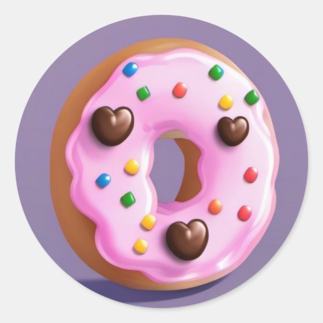 Sticker Rond Doughnut mignonne (Devant)