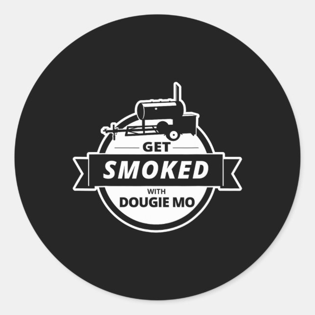 Sticker Rond Dougie Mo Bbq Restauration Exclusive Vêtements Per (Devant)