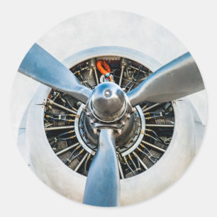 Sticker Rond Douglas DC-3 Aircraft. Hélice