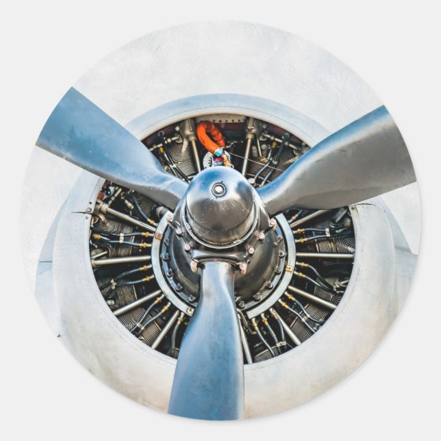 Sticker Rond Douglas DC-3 Aircraft. Hélice (Devant)