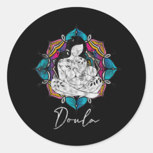 Sticker Rond Doula Floral Birth Companion