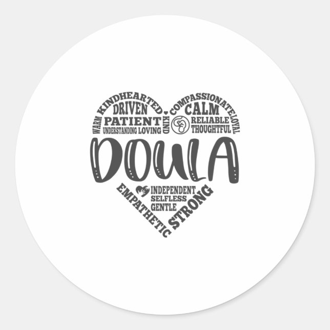 Sticker Rond Doula, soutien à la grossesse, accouchement (Devant)