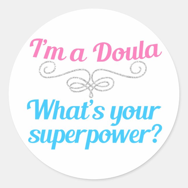 Sticker Rond Doula Superhero (Devant)