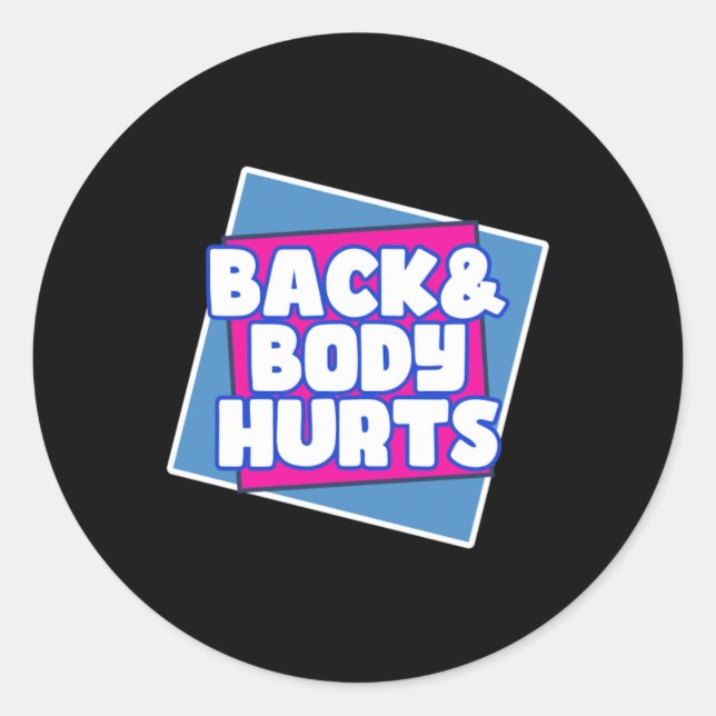 Sticker Rond Douleur du corps arrière (Devant)
