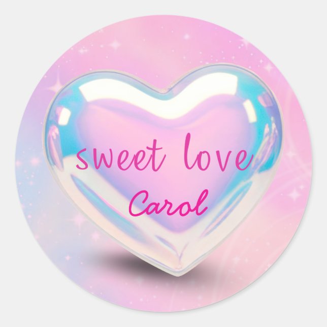 Sticker Rond doux amour de cœur (Devant)
