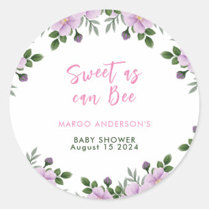 Sticker Rond Doux comme peut être Floral Girl Baby shower