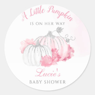Sticker Rond Doux Petit Citrouille Floral Chute bébé fille Douc