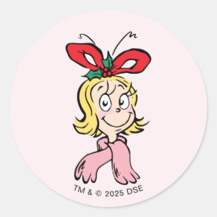 Sticker Rond Doux portrait de Cindy Lou Who