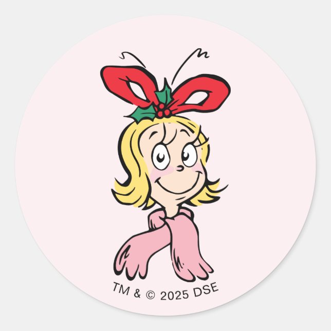 Sticker Rond Doux portrait de Cindy Lou Who (Devant)