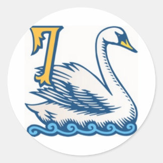 Sticker Rond Douze jours de Noël - Sept Cygnes nage