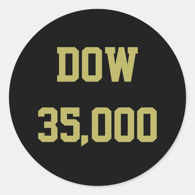 Sticker Rond Dow 35000 Stock Market Celebration Classic Round S (Devant)
