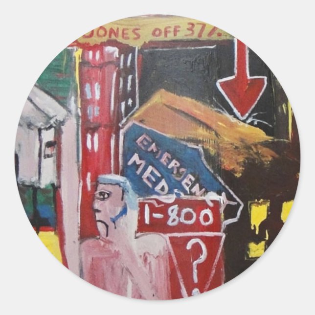 STICKER ROND DOW JONES ÉTEINT (Devant)