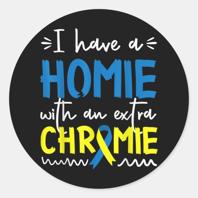 Sticker Rond Down Syndrome Awareness  For Friend Homie Down Syn (Devant)