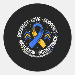 Sticker Rond Down Syndrome Respect Support Down Syndrome Award
