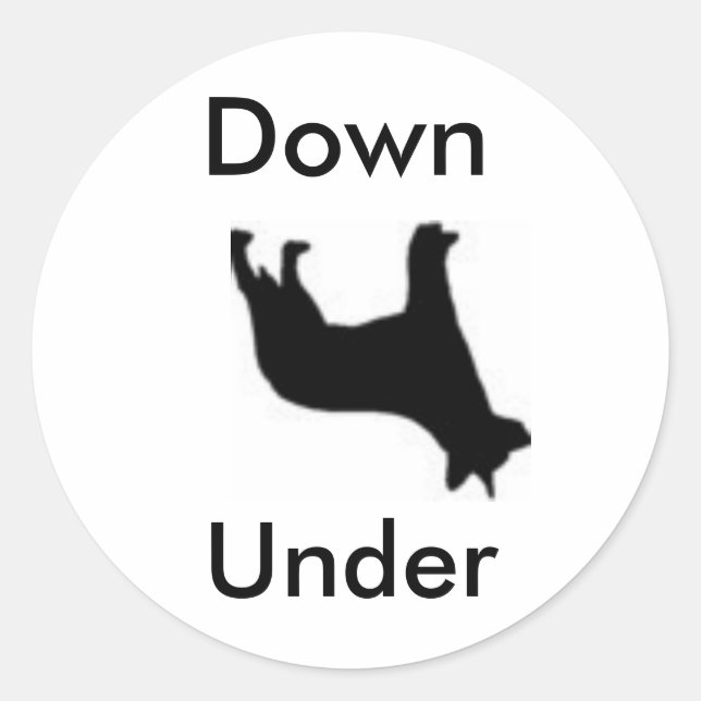 Sticker Rond Down Under Australian Cattle Dog (Devant)