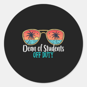 Sticker Rond Doyen Des Étudiants Hors Service Joyeux Jour De L'