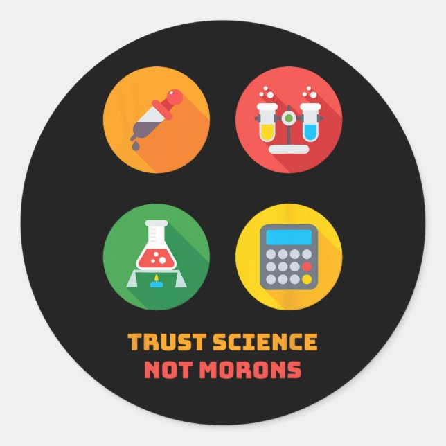 Sticker Rond Dr Anthony Fauci Faites Confiance à la Science Pas (Devant)