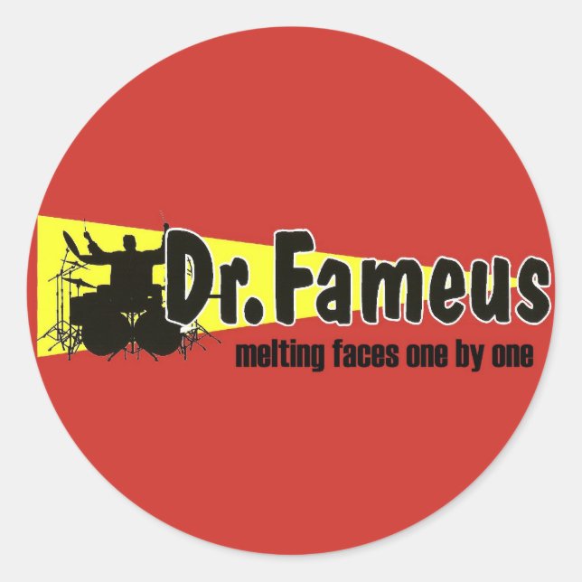 Sticker Rond dr. fameus photoshoped 2 exemplaires (Devant)