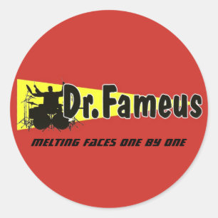 Sticker Rond dr. fameus photoshoped plain, la fusion des visage