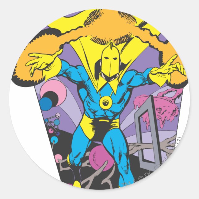Sticker Rond Dr. Fate manipule la magie (Devant)