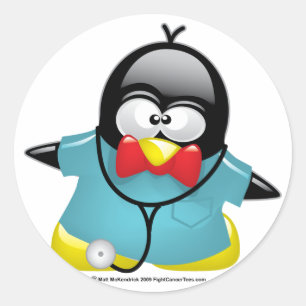 Sticker Rond Dr. Penguin