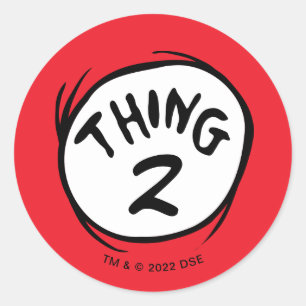 Sticker Rond Dr. Seuss Chose Personnalisée Un Deux