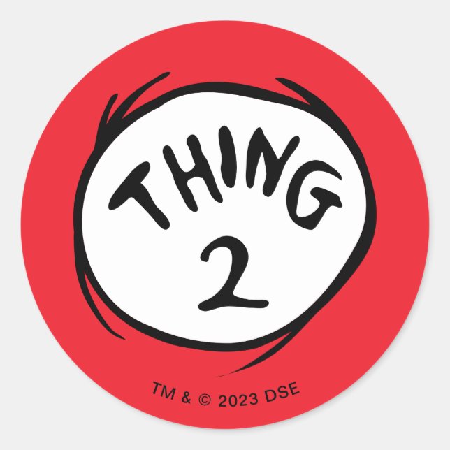 Sticker Rond Dr. Seuss | Chose Un Chose Deux - Chose Deux (Devant)