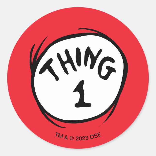 Sticker Rond Dr. Seuss | Chose Un Chose Deux - Chose Un (Devant)