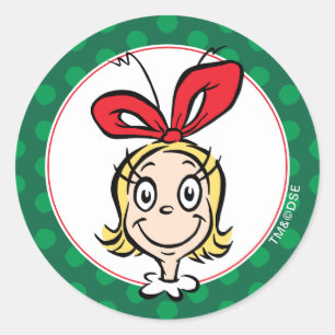 Sticker Rond Dr. Seuss Cindy-Lou Who est gentille