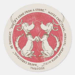 Sticker Rond Dr Seuss   Grinch   Max - Citation de Noël