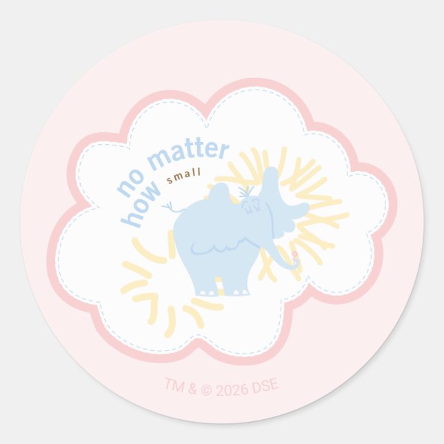 Sticker Rond Dr. Seuss Horton | Quelle que soit sa taille (Devant)