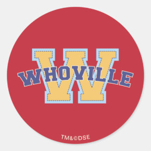 Sticker Rond Dr. Seuss Logo Athlétique de Who-ville