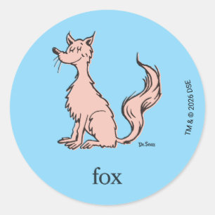 Sticker Rond Dr. Seuss   Renard Rose