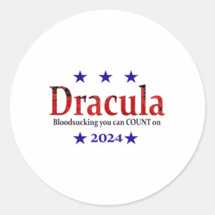 Sticker Rond Dracula Election Sign - Drôle Halloween Et Humour